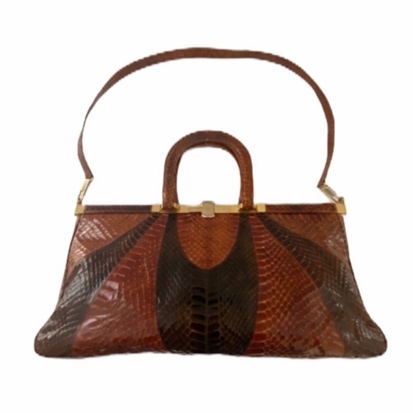 Vintage Snake Skin Purse Satchel Bag - Picture 2 of 14